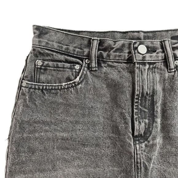 Allsaints Betty Denim Jean Miniskirt Raw Hem Washed Grey Black 4 - Picture 4 of 8